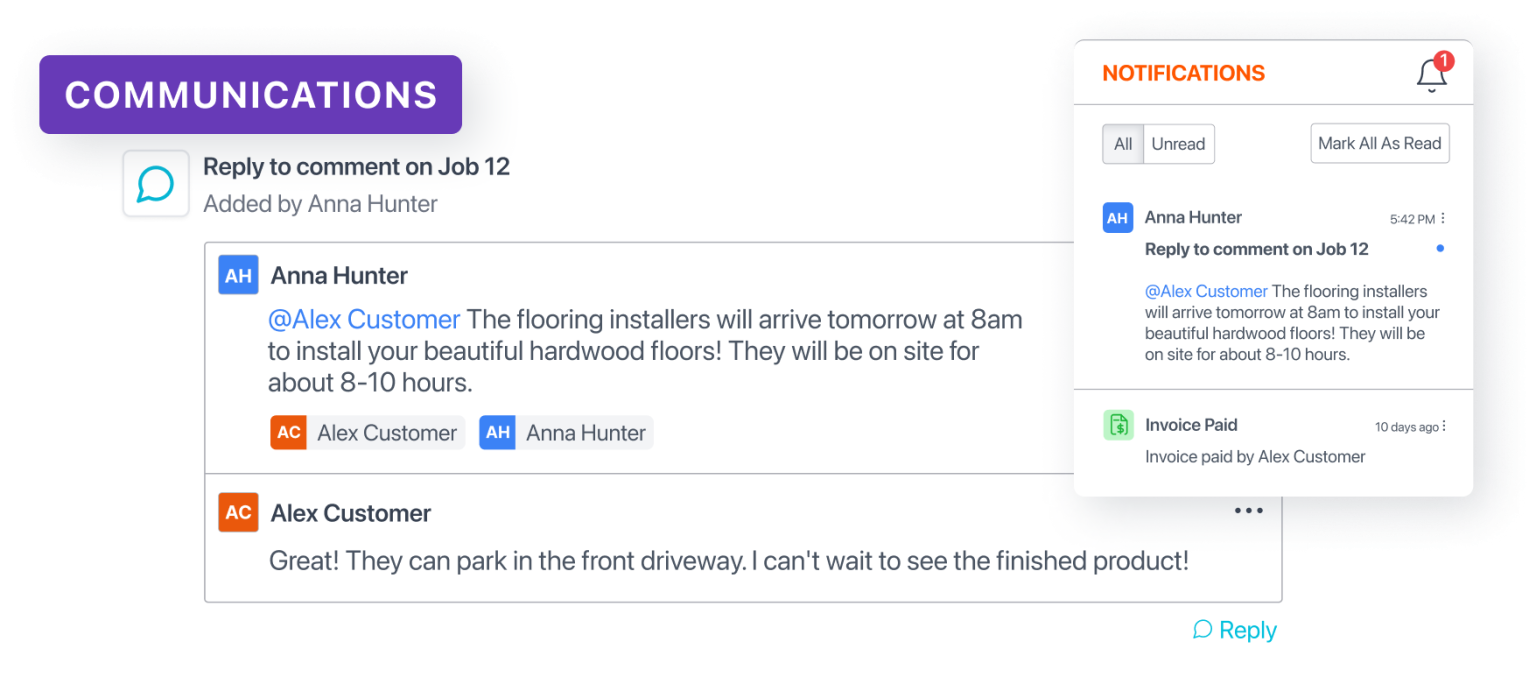 Jobtread Software Customer Communications